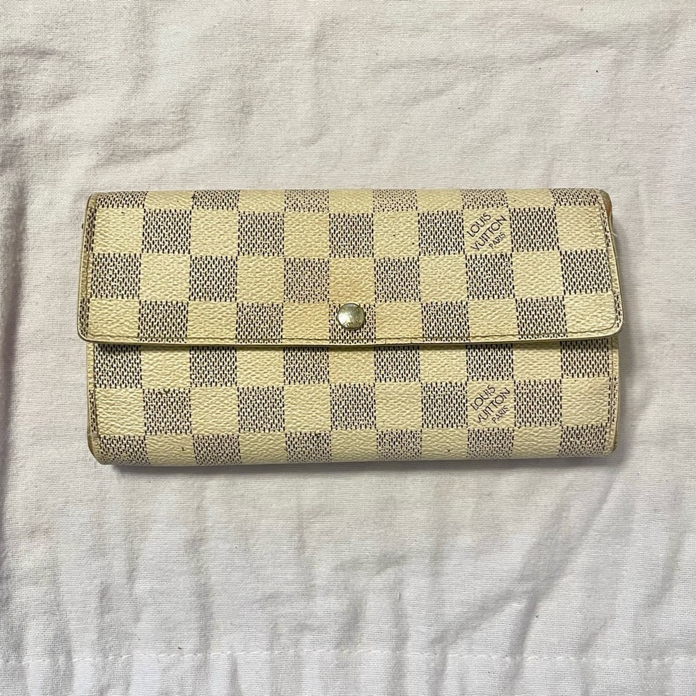 LOUIS VUITTON Sarah Long Wallet Damier Azure